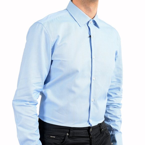 Hugo Boss Men's "Jesse" Slim Fit Geometric Print Long Sleeve Dress Shirt - Picture 5 of 9